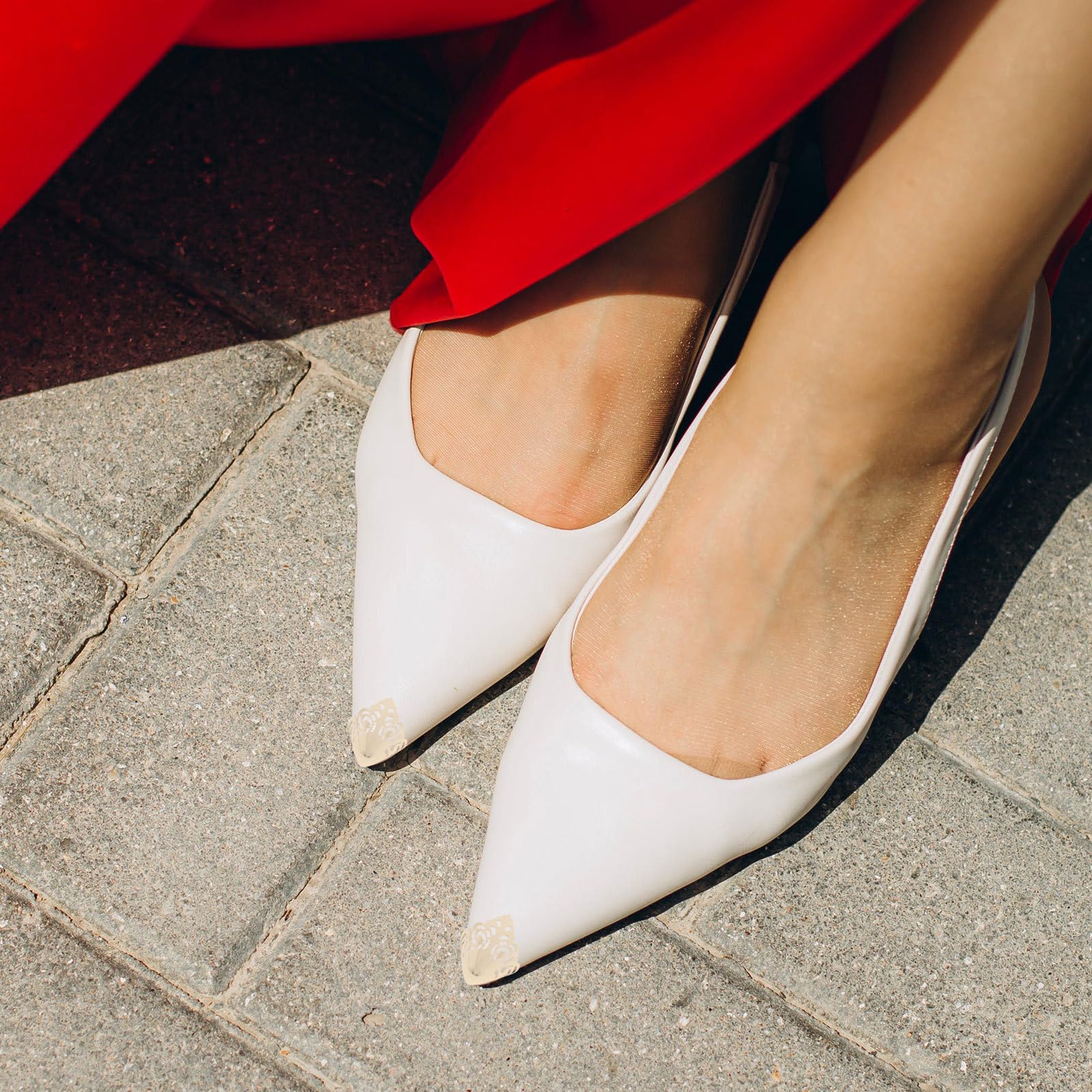 3 Pares de Protectores para Zapatos de Mujer Puntera Metálica Dorada, Diseño Elegante y Protección Antipatadas para Tacones Altos y Zapatos de Vestir