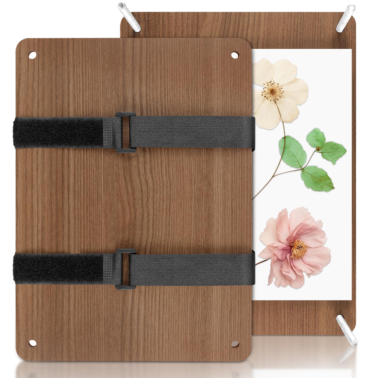 inzeyoz Flower Press Kit for Adults 6 Layers 26x19cm Wooden Flower Pressing Kit with Instruction - Ideal for DIY Arts and Crafts Lovers