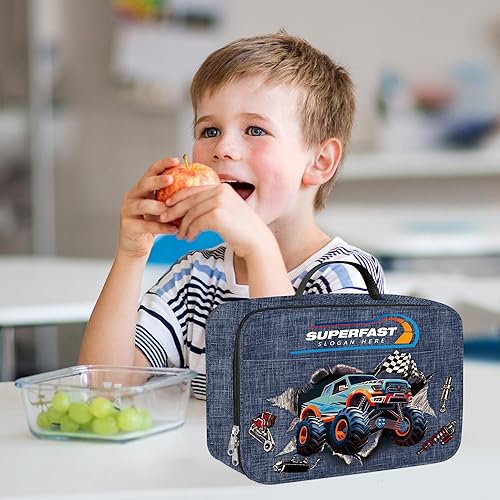 Miniatura 9 de Clastyle Bolsa de almuerzo con aislamiento 3D para niños, bolsa térmica grande para niños, picnic, escuela, lonchera