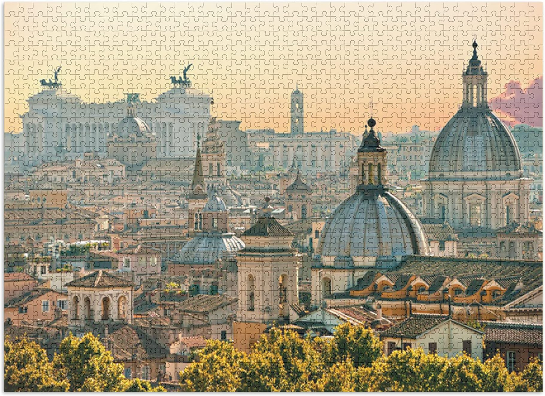 Roman Rooftops with Capital Building Rome, Italy A-91435 (1000 Piece Premium Puzzle, Made in USA)