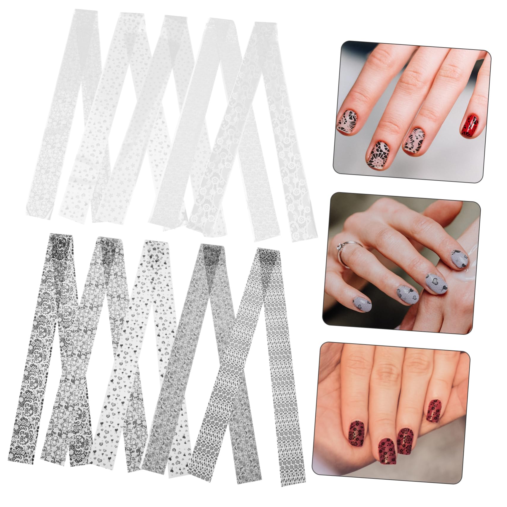 Healeved Lace Nail Stickers Adesivi Per Unghie Decalcomanie Per Nail Art Per Speciali e Regali Per Sicuri e Facili Applicare