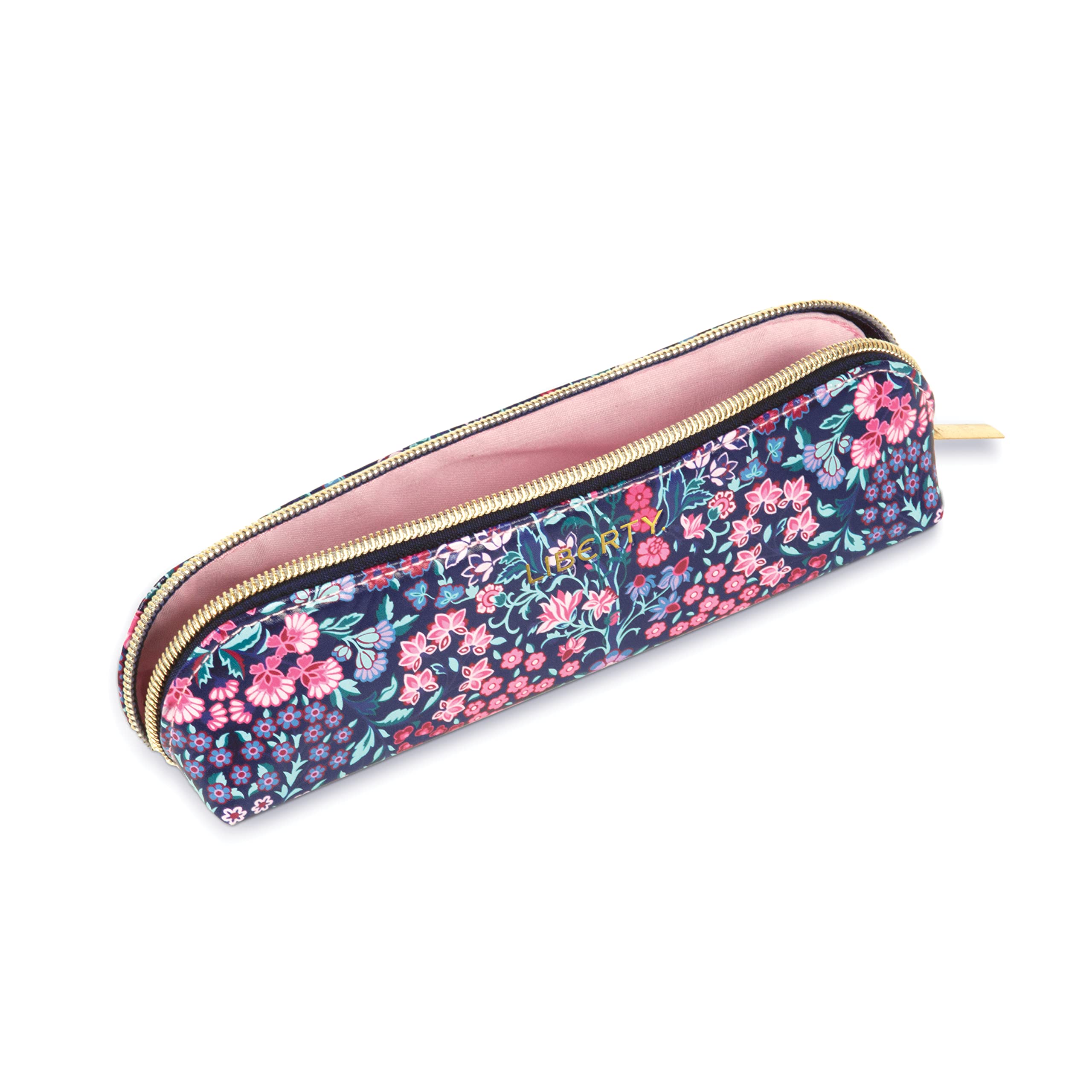 Liberty Tanjore Gardens Tile Navy Pencil Case, Navy Blue - Image 2