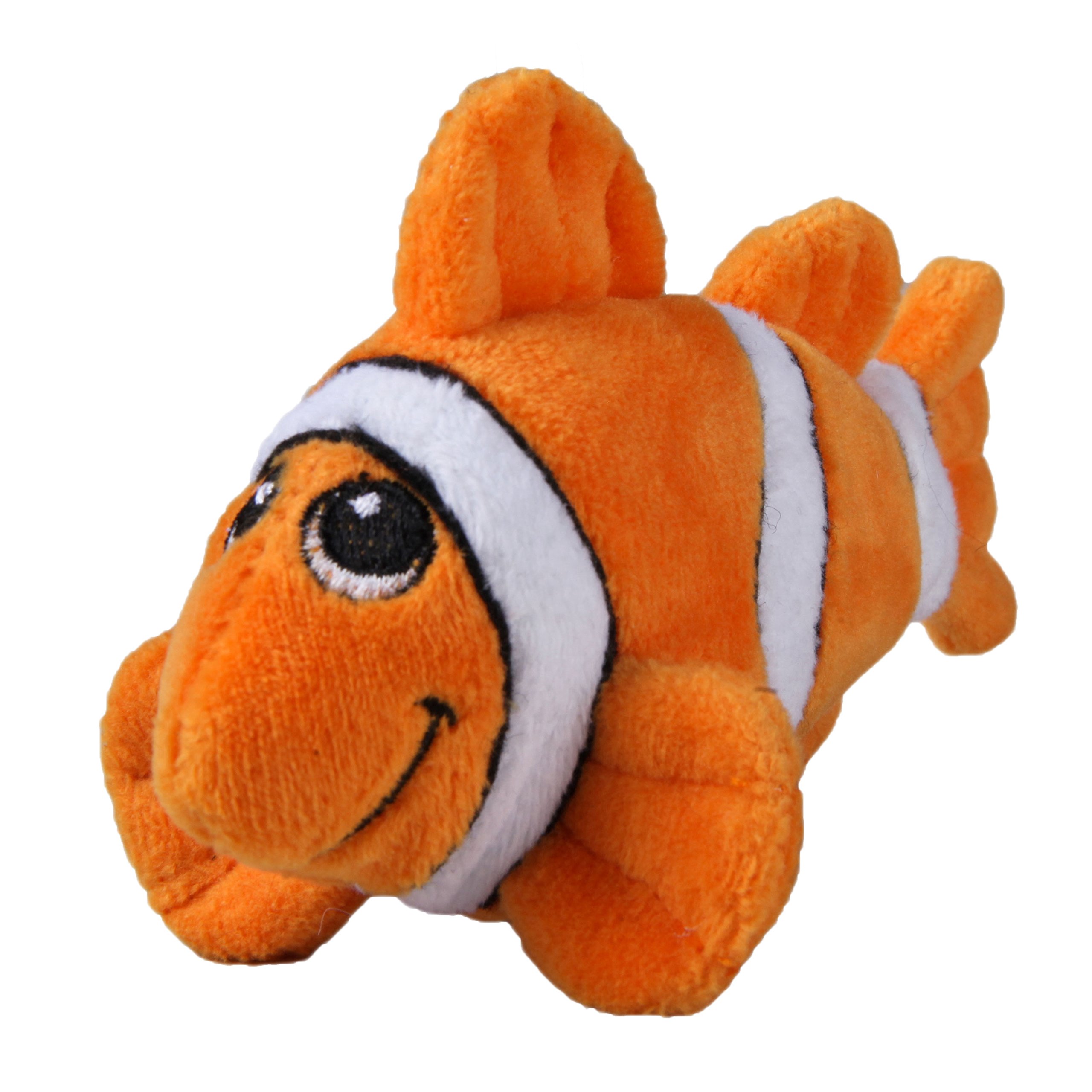 SmartPetLoveTender-Tuffs Tiny - Tough Plush Dog Toys for Puppies and Small Breeds - Stuffed Orange Clownfish with Puncture Resistant Squeaker