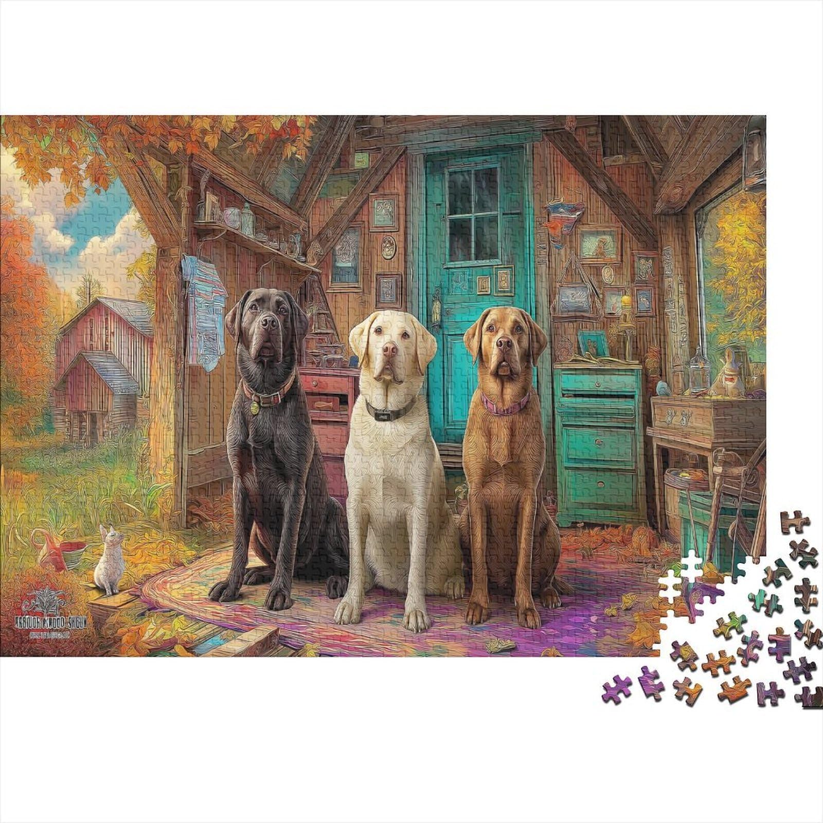 Rompecabezas de Labrador de 1000 piezas en papel reciclado, diseño de fantasía de 70x50 cm 8
