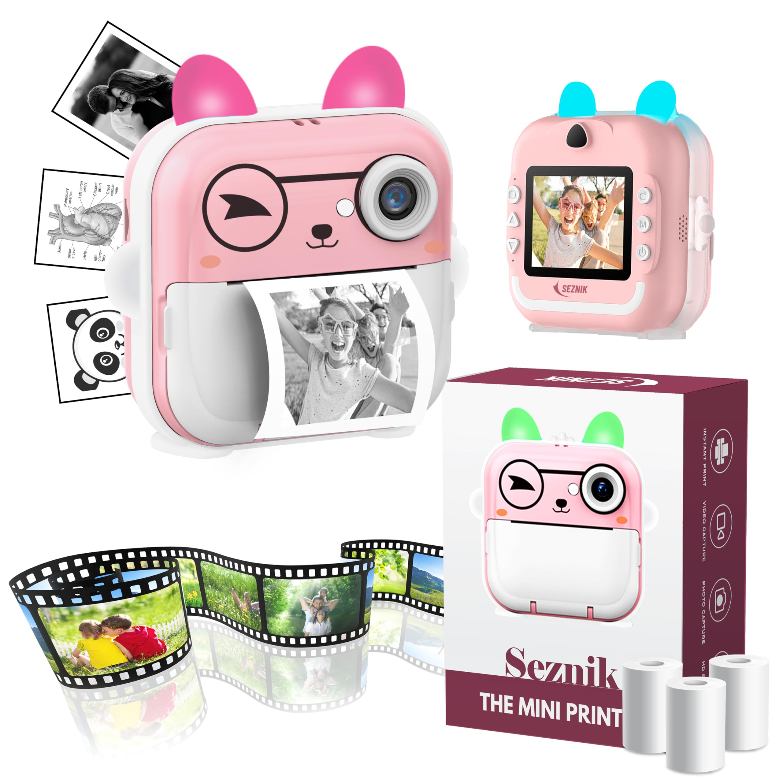 SEZNIK Mini Camera Printer, Click Photo Print, Inkless, Bluetooth HD Print, Android, iOS. Instant Print (Mini-B40-Pink) (B0CTYP9YQM) Amazon Price History, Amazon Price Tracker