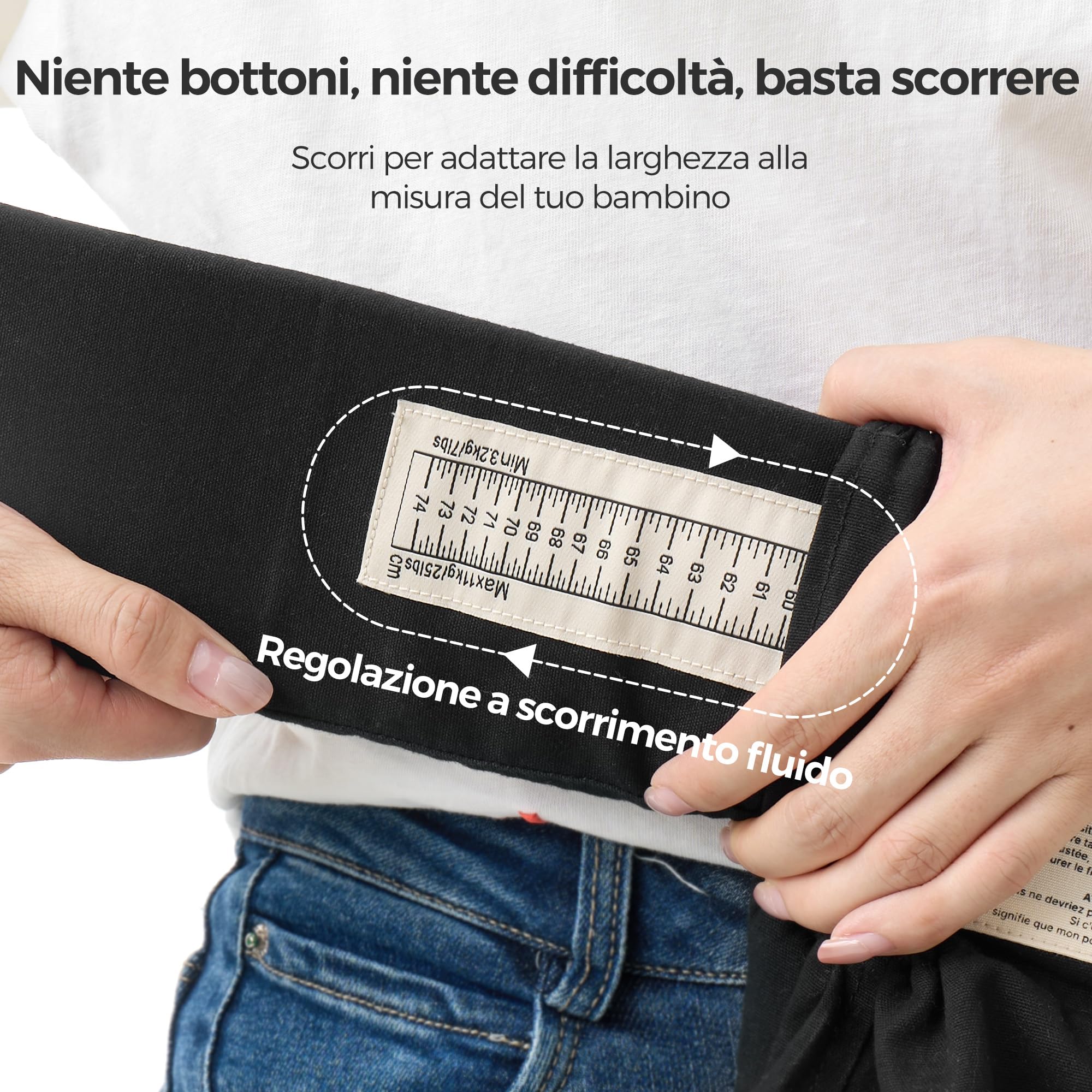Momcozy Marsupio per neonati dalla nascita, ergonomico con supporto per il collo, leggero e sicuro (3-11 kg), nero