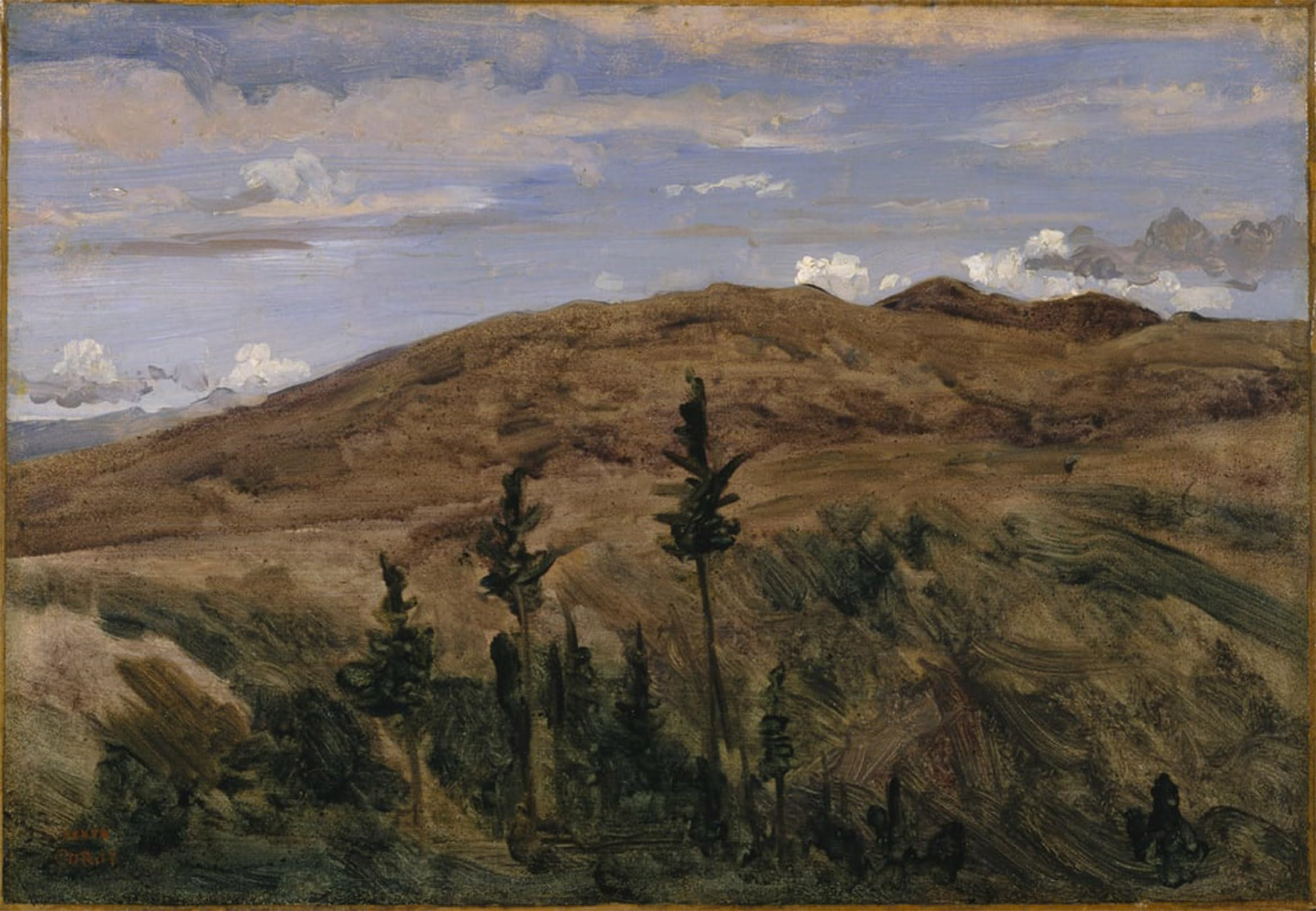 ARTXLXXBN Famous Art Print Poster Vintage Wall Art Mountains in Auvergne by Jean Baptiste Camille Corot Canvas Art Poster for Home Decor 60x90cm