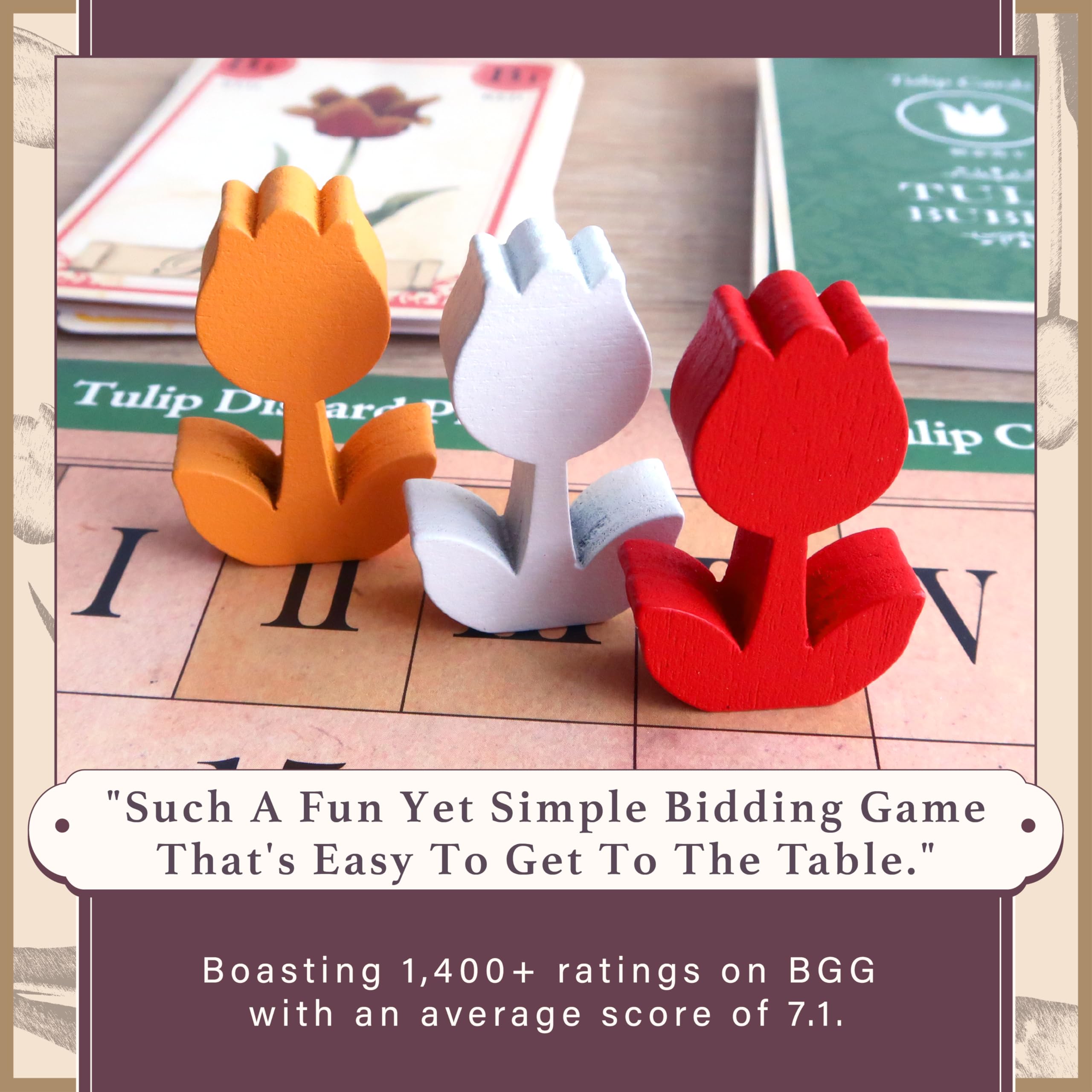 Amazon | Moaideas Game Designによるチューリップバブル2022 | チューリップ付き株式市場ゲーム | 最初の経済バブル  | 低売りの高値を購入してマーケットクラッシュを乗り切る | 3~5人用 | 40~60分 | ボードゲーム | おもちゃ