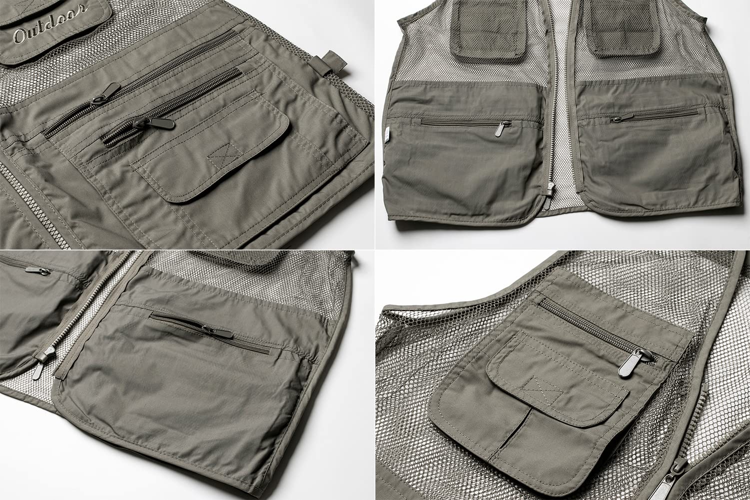Uomo Gilet ad Asciugatura Rapida da Caccia Campeggio Traspirante Gilet da Pesca Multi-Tasca Giubbino da Pesca Leggero Estate Gilet da Fotografia Lavoro