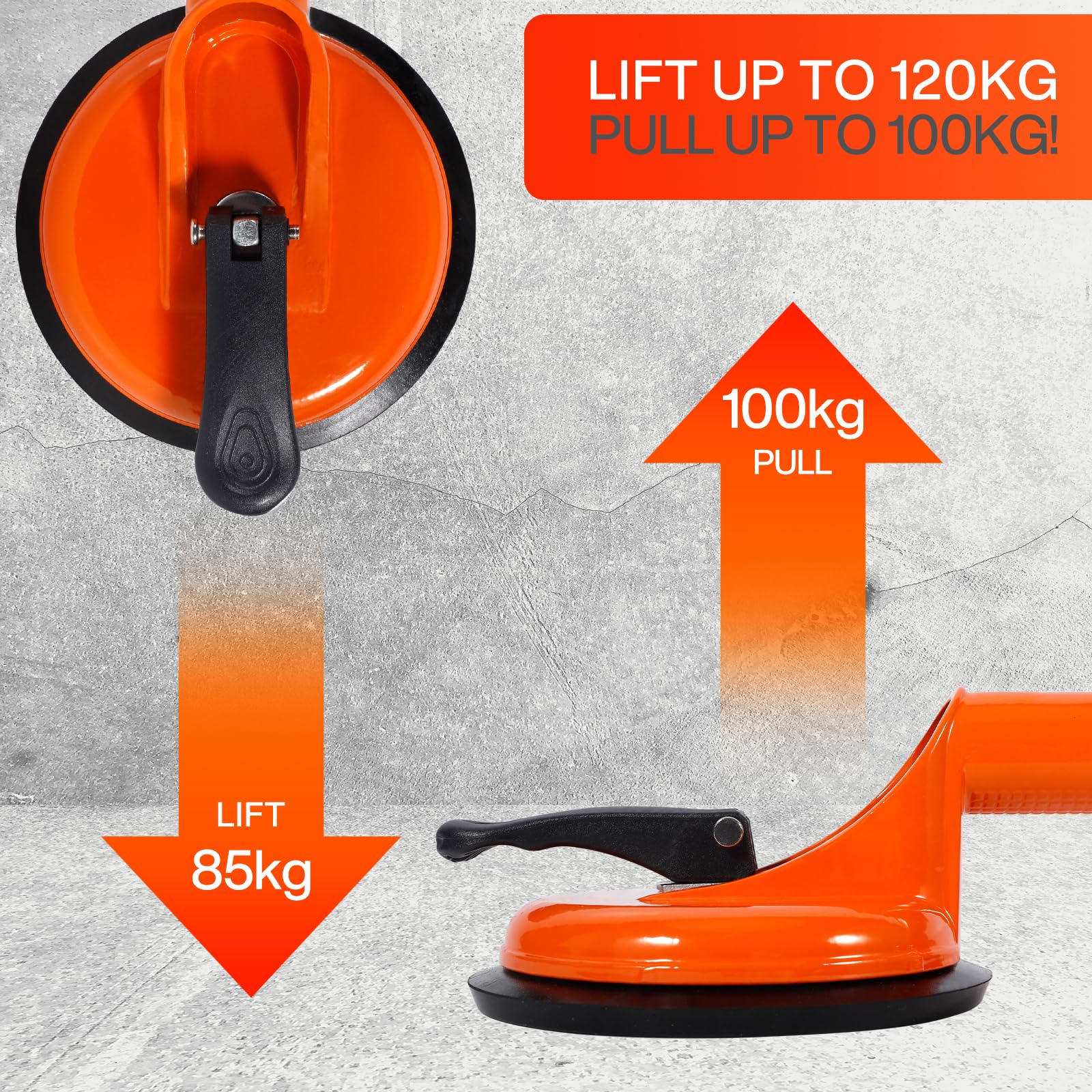 MOYKSRR Ventosas para Cristales, 2 x Mango Ventosa Doble, Elevador de Succión Resistente, Ventosa Mango con Capacidad de elevación de 100kg para Transportar Pesados, Vidrio, Pisos, Superficie Lisa — view 4