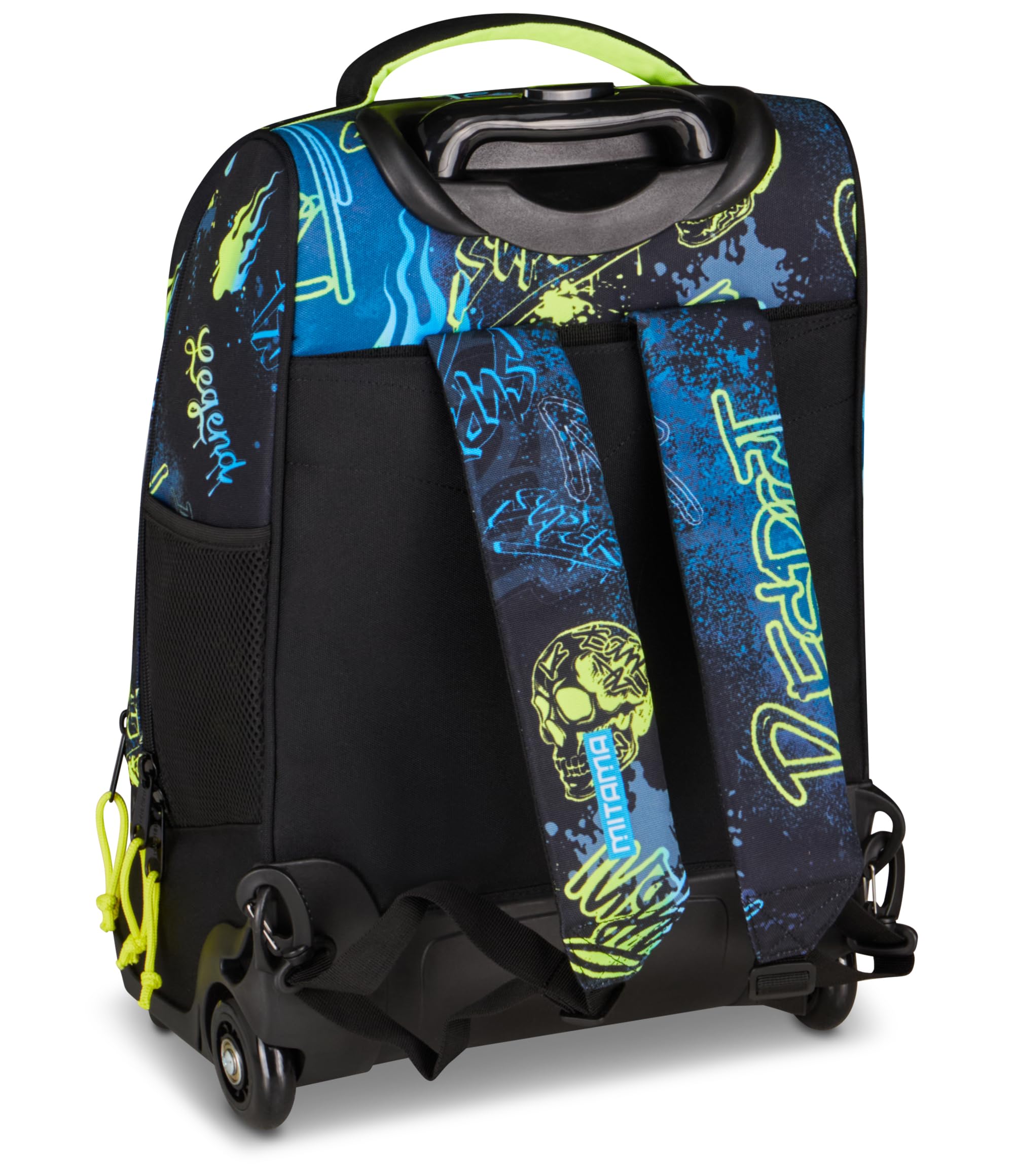 Mitama Zaino Trolley M-Power UrbanEvo, Spallacci a scomparsa, Bambini e Bambine, Tasca Porta Borraccia, Doppio uso, Maxi Capienza, blu