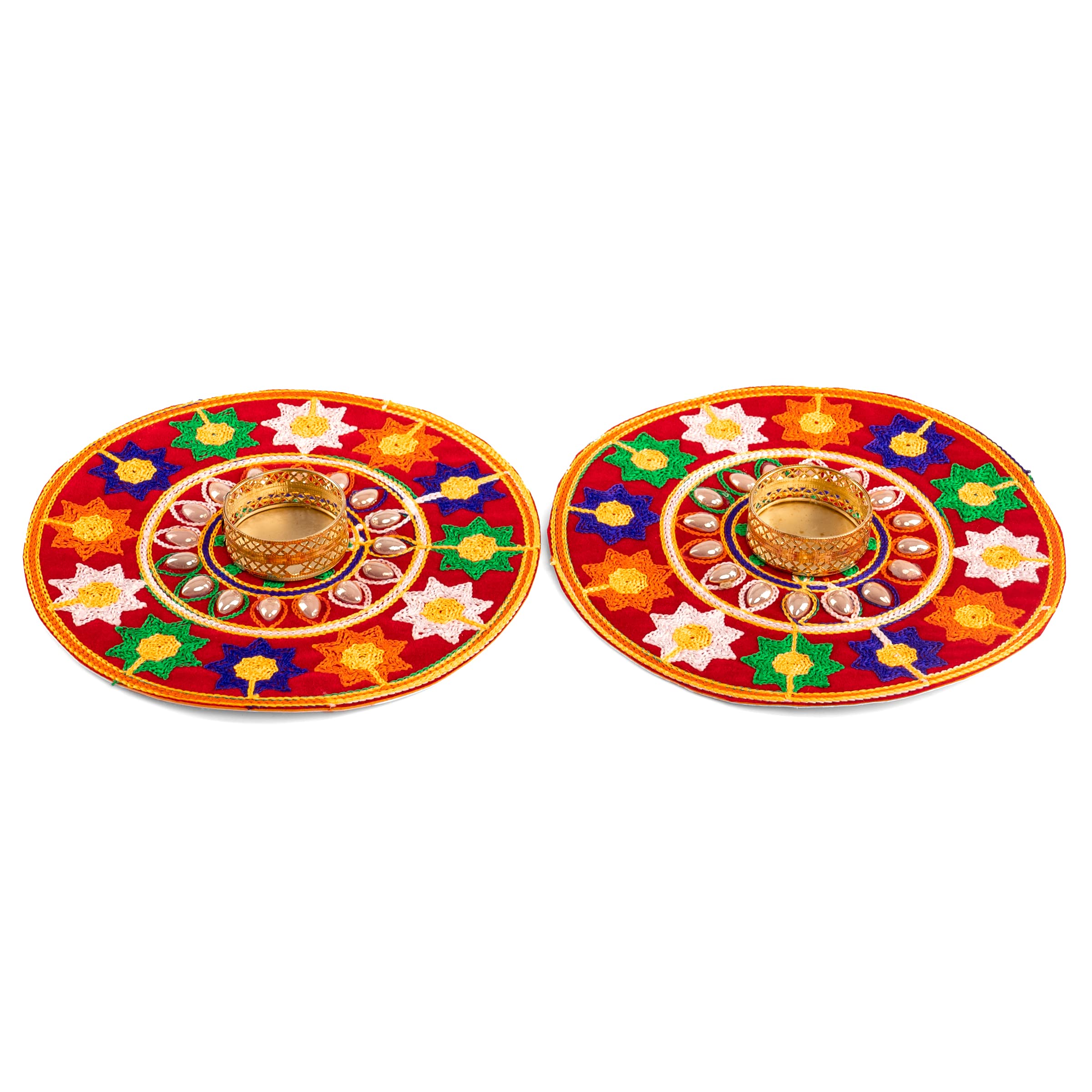 Handcrafted T Light Holder Lucky Charm Tealight Candle Stand T-Light Holder Decorative Lighting for Festival Décor Decoration and Gifting (Muticolor