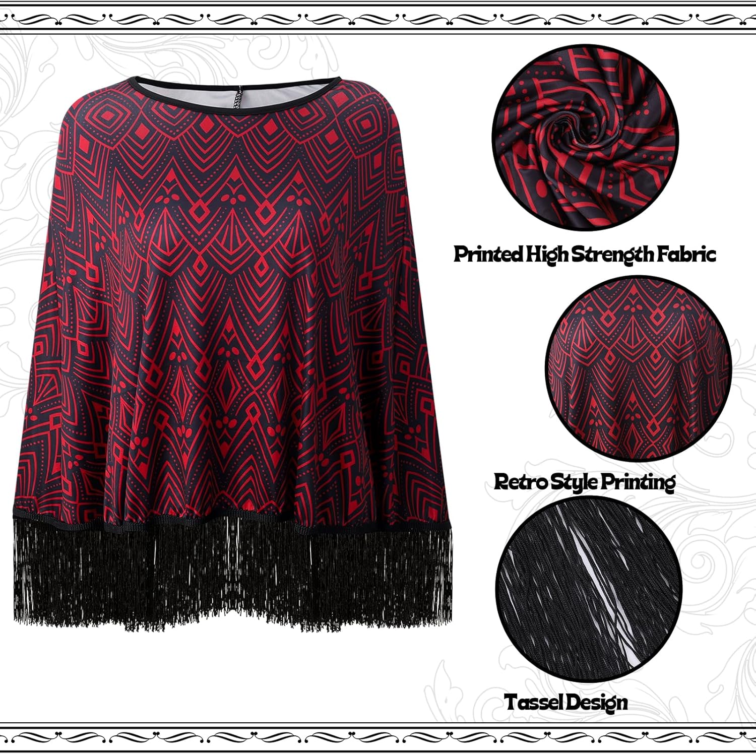 1920s Flapper Accessories Set for Women, Roaring 20s Accessories Flapper Shawl Outfits for Halloween Cosplay Costume