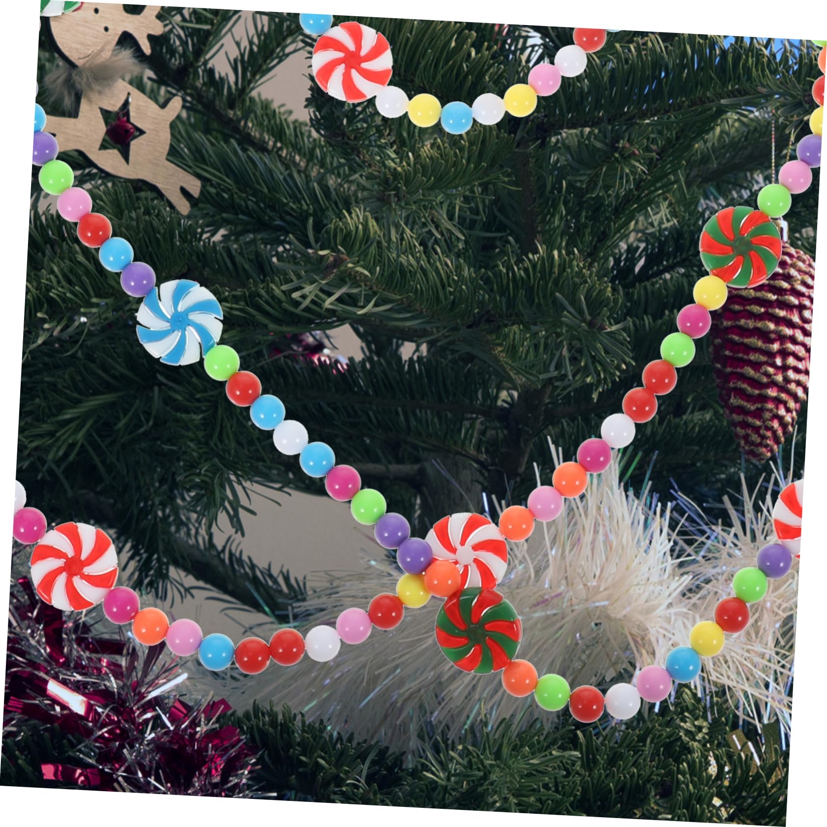 Zerodeko 5 Stück Süßigkeitsanhänger aus Perlen Christbaum anhänger christbaumanhänger Christmas-Decorations Streamer Dekorationen Lebkuchen Weihnachtsdekoration Weihnachtsbaum Plastik