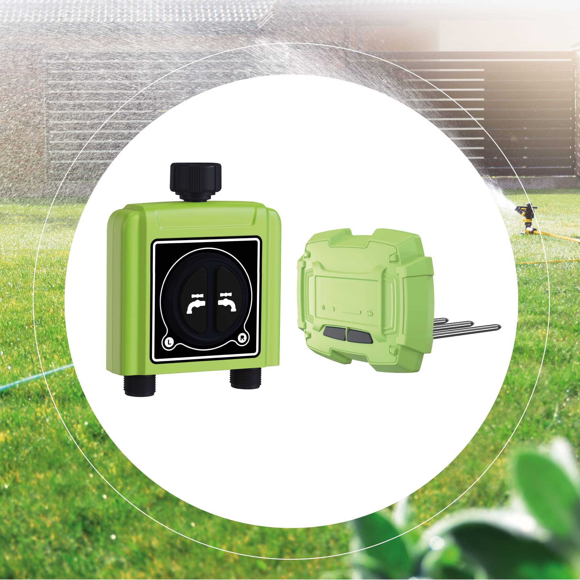 Smart Garden Bewässerungssystem mit zwei Anschlüssen, Zeitprofilerstellung & Bedienung per App – WLAN Bewässerungscomputer plant Bewässerung