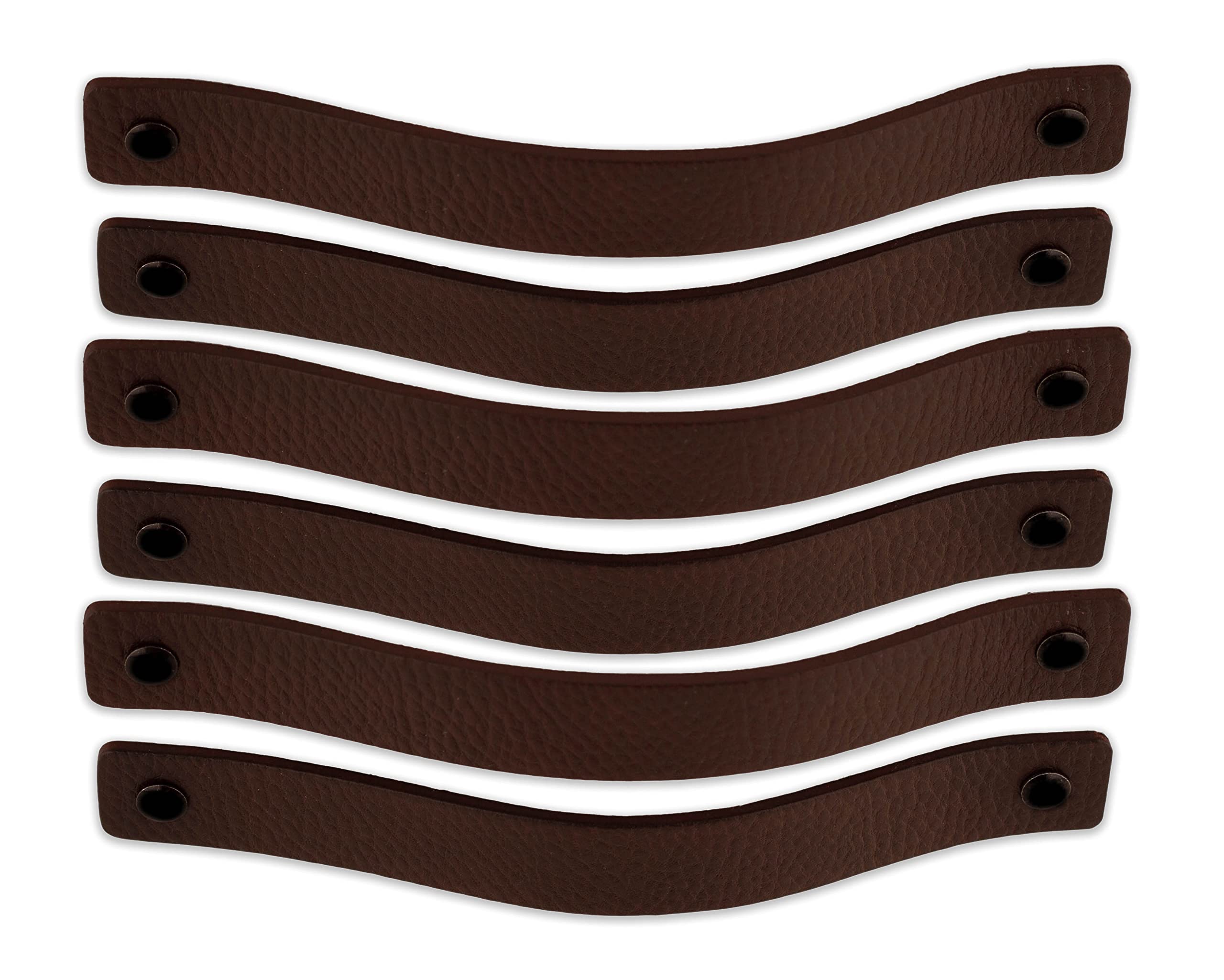 Brute Strength - Leather Drawer Pulls - Brown - 6 pcs - 7-7/8 x 1 ’’ - Leather Handle - Leather Dresser Pulls - Cabinet knobs Dresser knobs - Dresser Handles