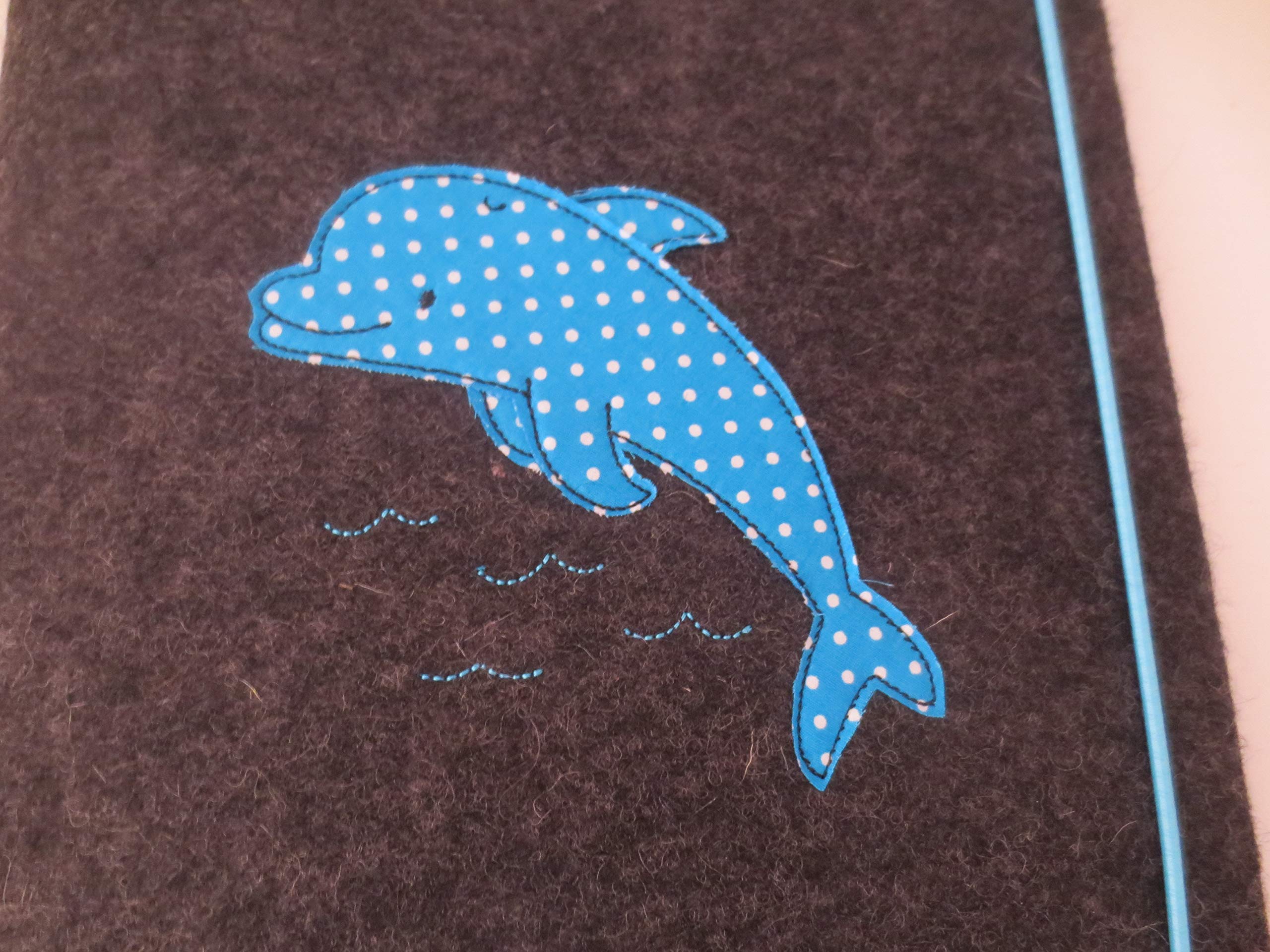 Zeugnismappe Wollfilz Mappe Delfin Zeugnisse DIN A4 Grundschule Schule