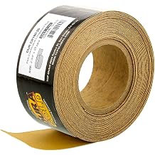 Dura-Gold Premium Gold 180 Grit PSA Longboard Sandpaper, 20 Yard Roll, 2-3/4" Wide, Self Adhesive Stickyback, Woodworking & Automotive Sandpaper Roll, Air File Sand Paper, Auto Sanding Blocks