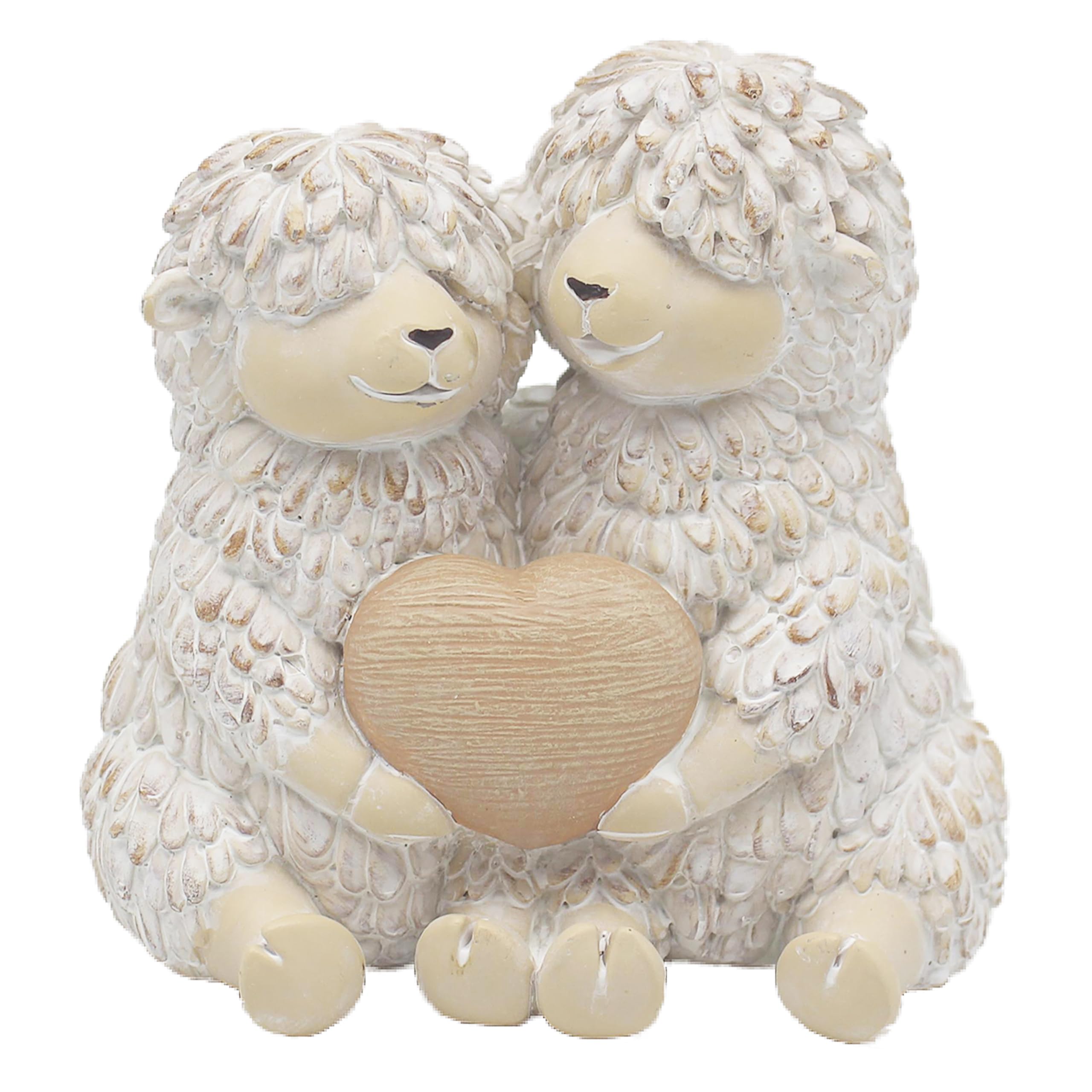 The Leonardo Collection Shaggy Sheep True Love Figurines Statues For Home Decor | Ideal Ornaments Friendship Gifts For Women & Men | Lovely Table Centerpiece & Living Room Accessories