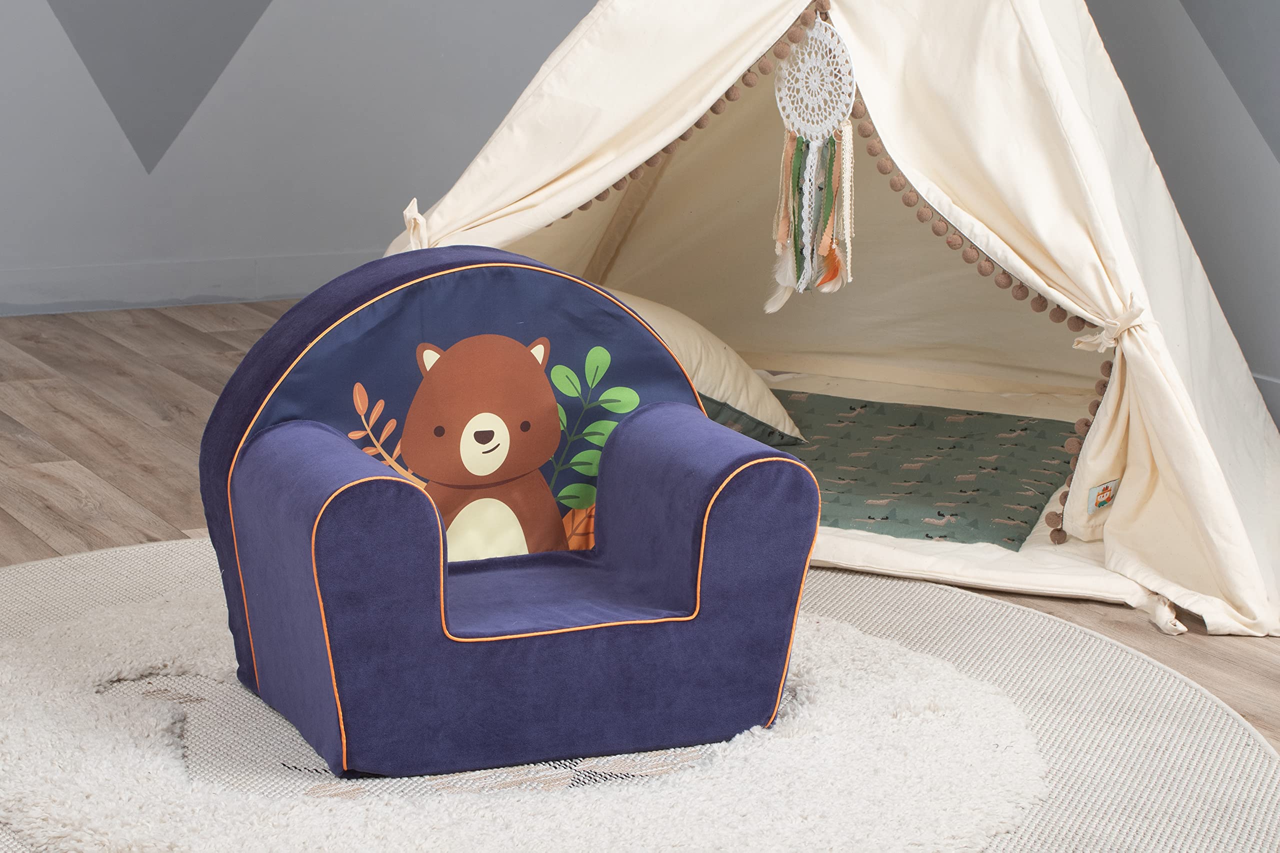 Knorr Toys 68379 - Kindersessel - Happy Bear, 51 cm x 34 cm x 42 cm