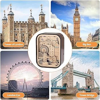 3D Crystal London Tower Bridge Figurine Ornament London UK Eye Big Ben