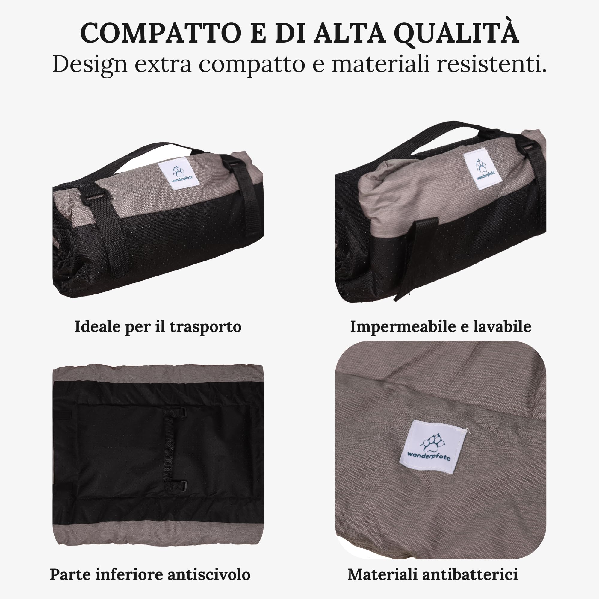 Tappetino per cani da viaggio, arrotolabile (Marrone, M)