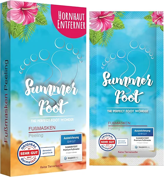 Summer Foot Peeling Mask That Removes Dead Skin - Dermatologically Tested Callus Remover for Dry Cracked Feet - Exfoliating Foot Peel Mask for Baby Soft Feet - Cucumber & Urea Extracts