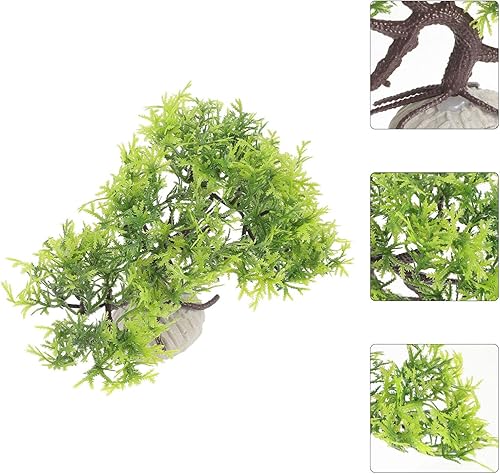 Miniatura 7 de Abaodam Árbol de paisajismo para pecera, plantas artificiales de loto para pecera, decoración de peceras, plantas tropicales, decoración de