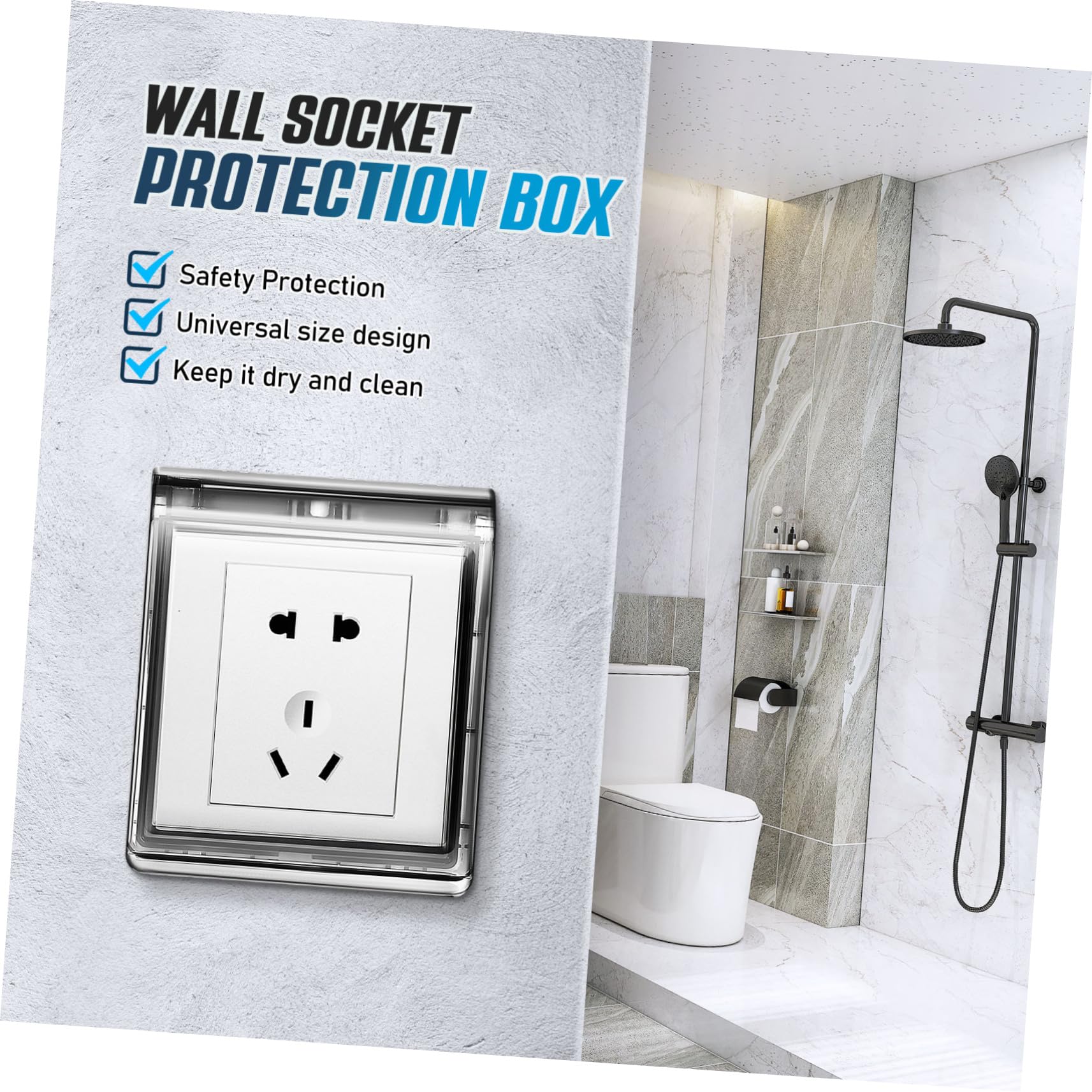 4 Set Copriprese Adesivo Per Esterni E Bagno Protezione E Facile Installazione Per Prese Muro Con Design E 2 Pezzi * 4
