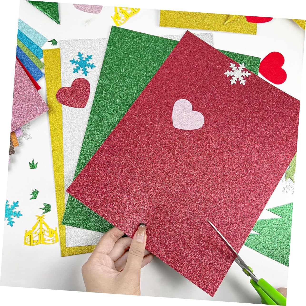 Cartoncino Glitterato A4 50 Pezzi in Glitter Paper per DIY
