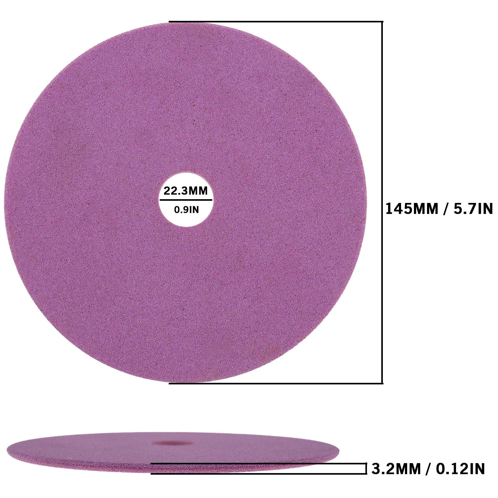 Lot de 2 disques de meulage en corindon de 145 mm de diamètre, 22,3 mm d'alésage de 3,2 mm d'épaisseur pour aiguiser la chaîne de tronçonneuse