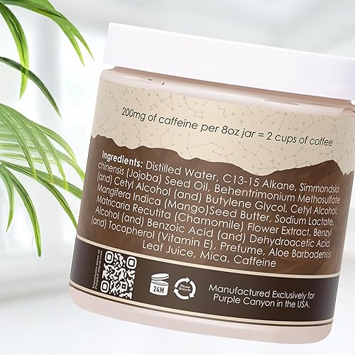 Miniatura 5 de PURPLE CANYON Mantequilla corporal batida Sunrise de 8 onzas Loción de café moca infundida con aloe vera Crema para la piel