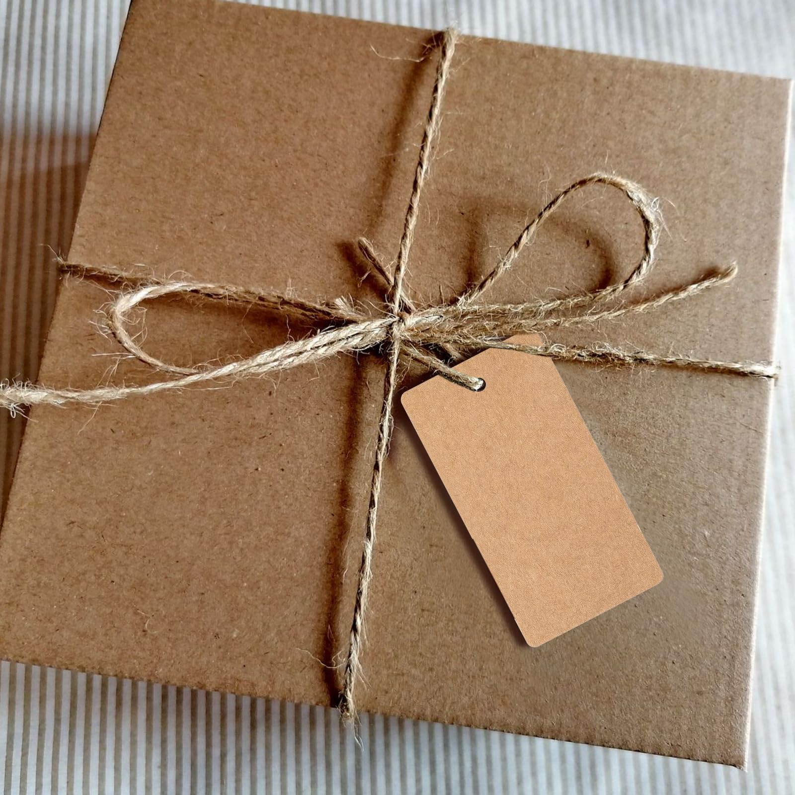 100 Etichette Regalo "Fatte A Mano Con Amore" In Cartone Kraft Giallo Con Corda Di Canapa - Per Candele, Bomboniere E Matrimoni