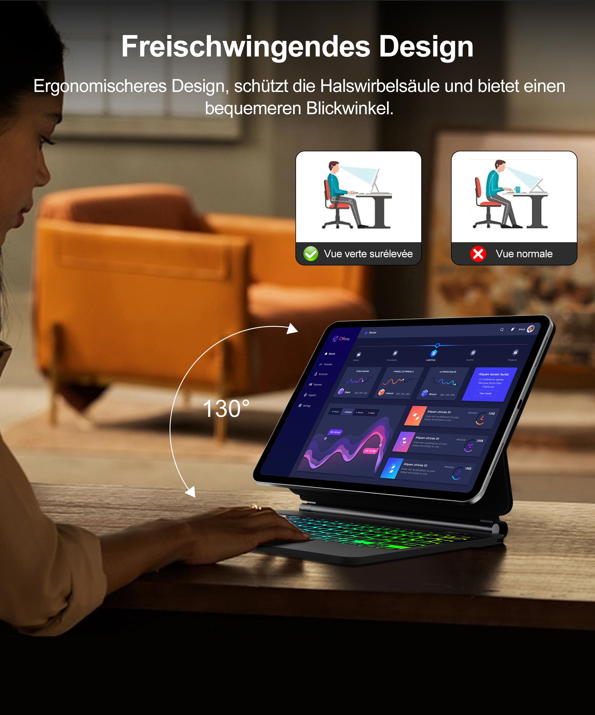 IVEOPPE Magic Keyboard für iPad 10. Generation & iPad 11