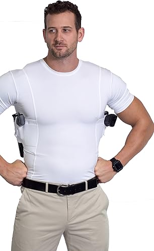 Miniatura 6 de Camisa de transporte oculta para hombre, camisa táctica CCW, camisa de compresión oculta