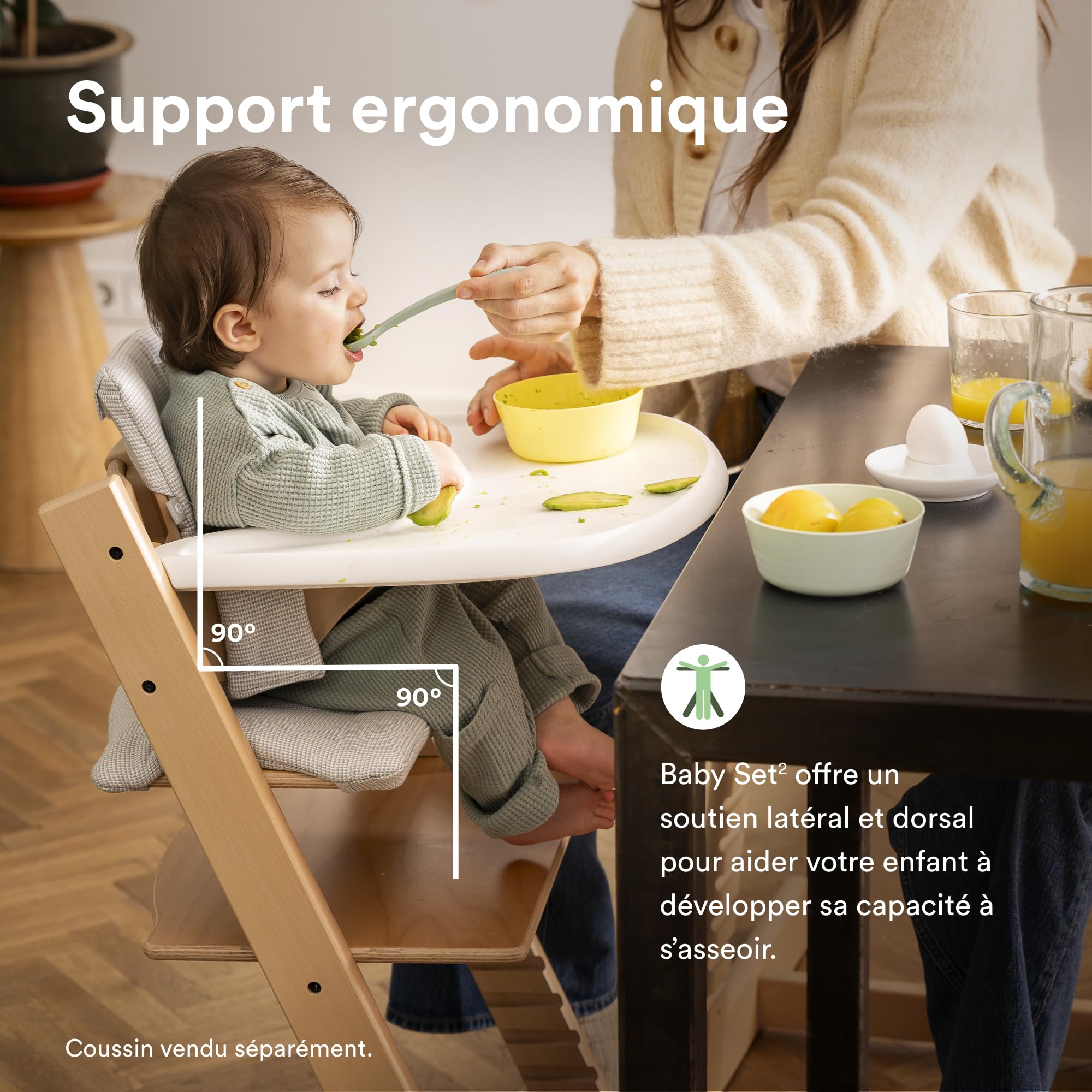 Pack Chaise haute Tripp Trapp avec son Baby Set et sa tablette Naturel - Stokke