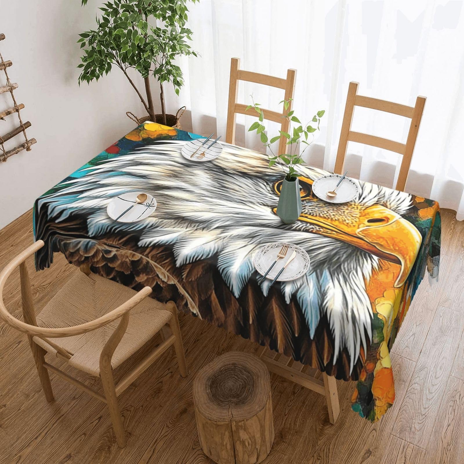 Nappe Motif Animalier 137X183Cm | Couverture Table Rectangle Anti Tache Jardin