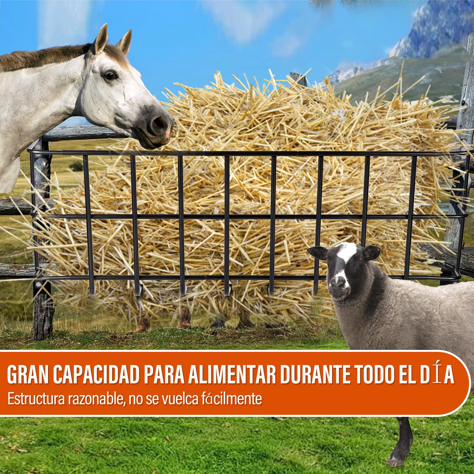 Comedero para Ovejas, Comedero para Cabras EE Gran TamañO Montado en la Pared, Comederos Colgante para Ovejas, Caballos, FáCil EE Instalar en la Granja