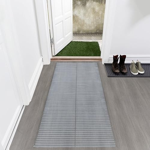Sweet Home Stores Floor Protector Collection - Alfombra protectora impermeable antideslizante con diseño transparente para interiores, para entrada,