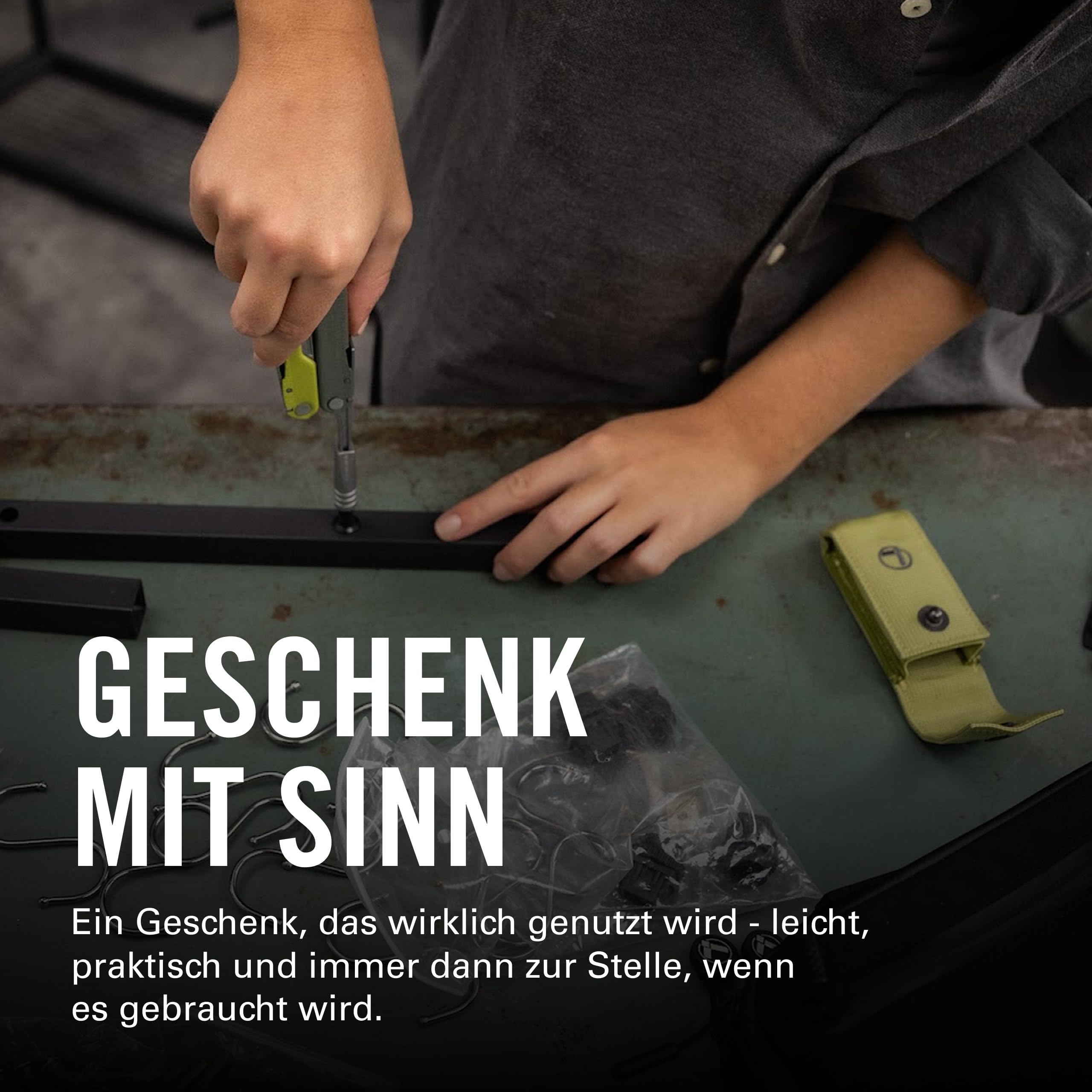 Leatherman Rebar Multi-Tool, Edelstahl, Mossy Slate | 17 Werkzeuge für Heimwerker und Camping