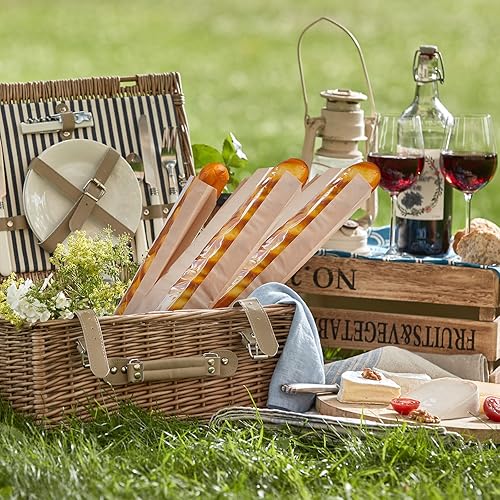 Miniatura 5 de Layhit 300 bolsas de pan de papel con ventana para pan casero, bolsas de pan de papel kraft marrón, bolsas de almacenamiento de pan francés largo,