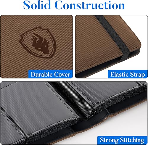 Miniatura 2 de Carpeta de tarjetas prémium con 9 bolsillos para 360 tarjetas, carpeta de tarjetas coleccionables de poliuretano resistente, álbum de colección