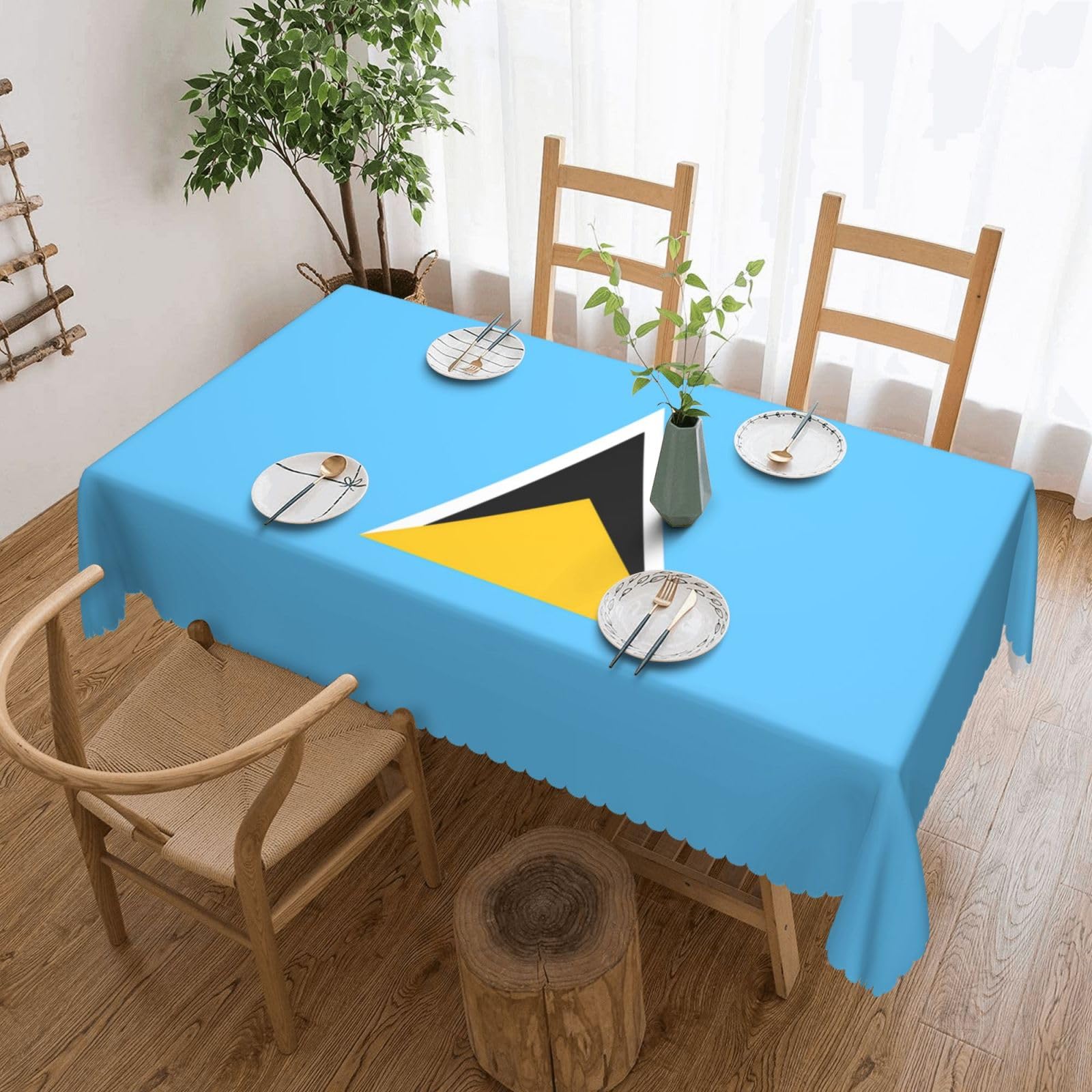 MROWYC Flag of Saint Lucia Printed tablecloths are suitable for hotels, picnics, and parties, and can effectively protect the tabletop