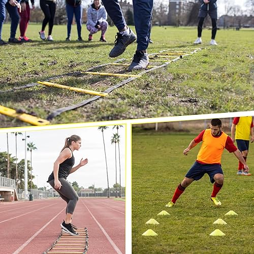 Miniatura 7 de LYKAN FIT 20ft Agility Ladder Speed Training Equipment, Football Ladder Footwork Ladder Soccer Ladder Workout Ladder Training Ladder Exercise Ladder