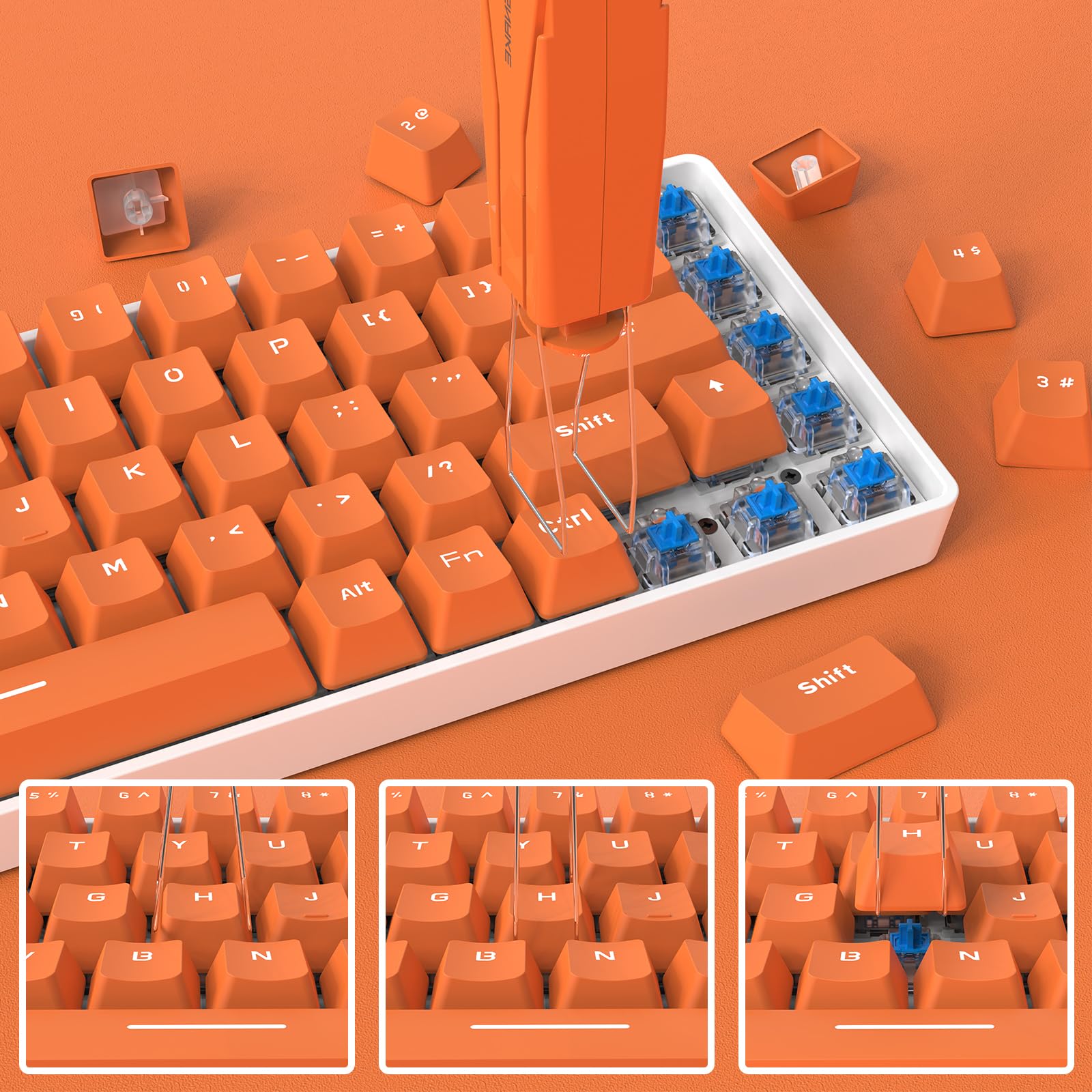 Amazon | MAMBASNAKE メカニカルキーボード キー抜きシャフト抜き2in1