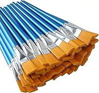 Menintog 40 Pack 1 Inch Flat Craft Paint Brushes - Durable Nylon Acrylic Oil Watercolor Brushes for Art Crafts Rock Body Painting