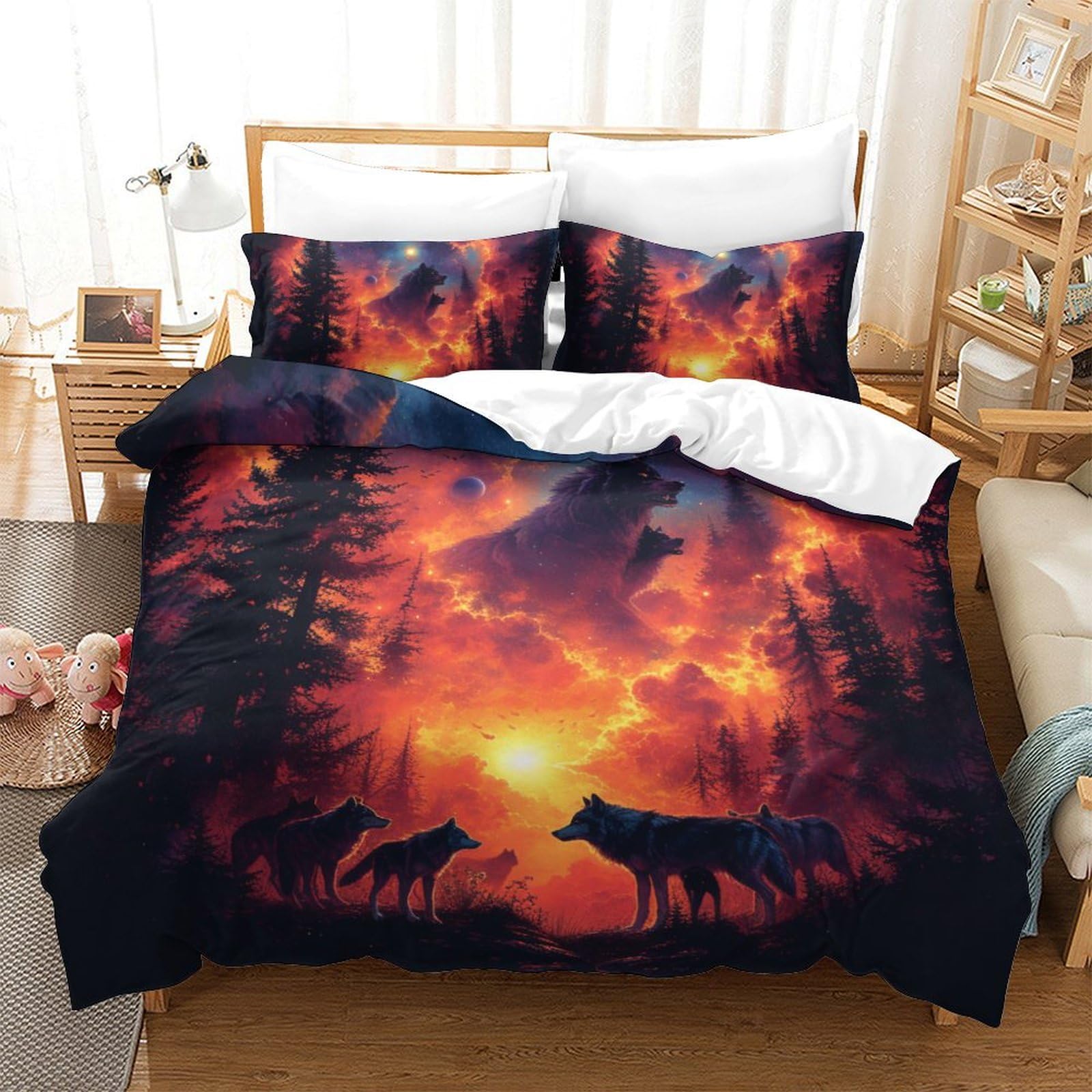 Housse de couette loup grand lit pour éliminer la transpiration nocturne