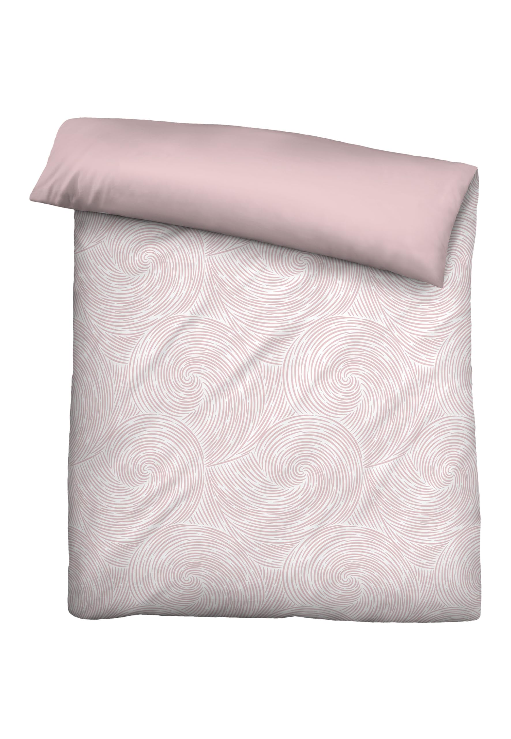 biberna Premium Tencel Bettwäsche Garnitur 135x200 cm Rose | 100% Lyocell | pflegeleicht, glatt, temperaturregulierend | Reißverschluss | Sommerbettwäsche aus Eukalyptus | Strudel | Modell 0474495