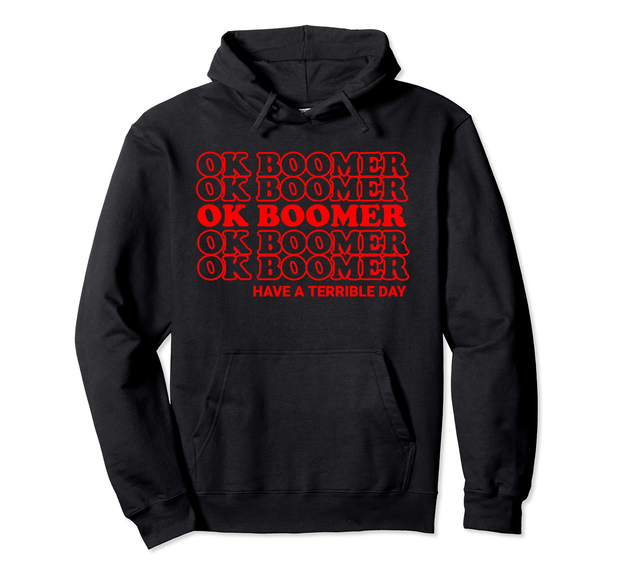 OK Boomer Art Co OK Boomer Pullover Hoodie ,Grey ,Small