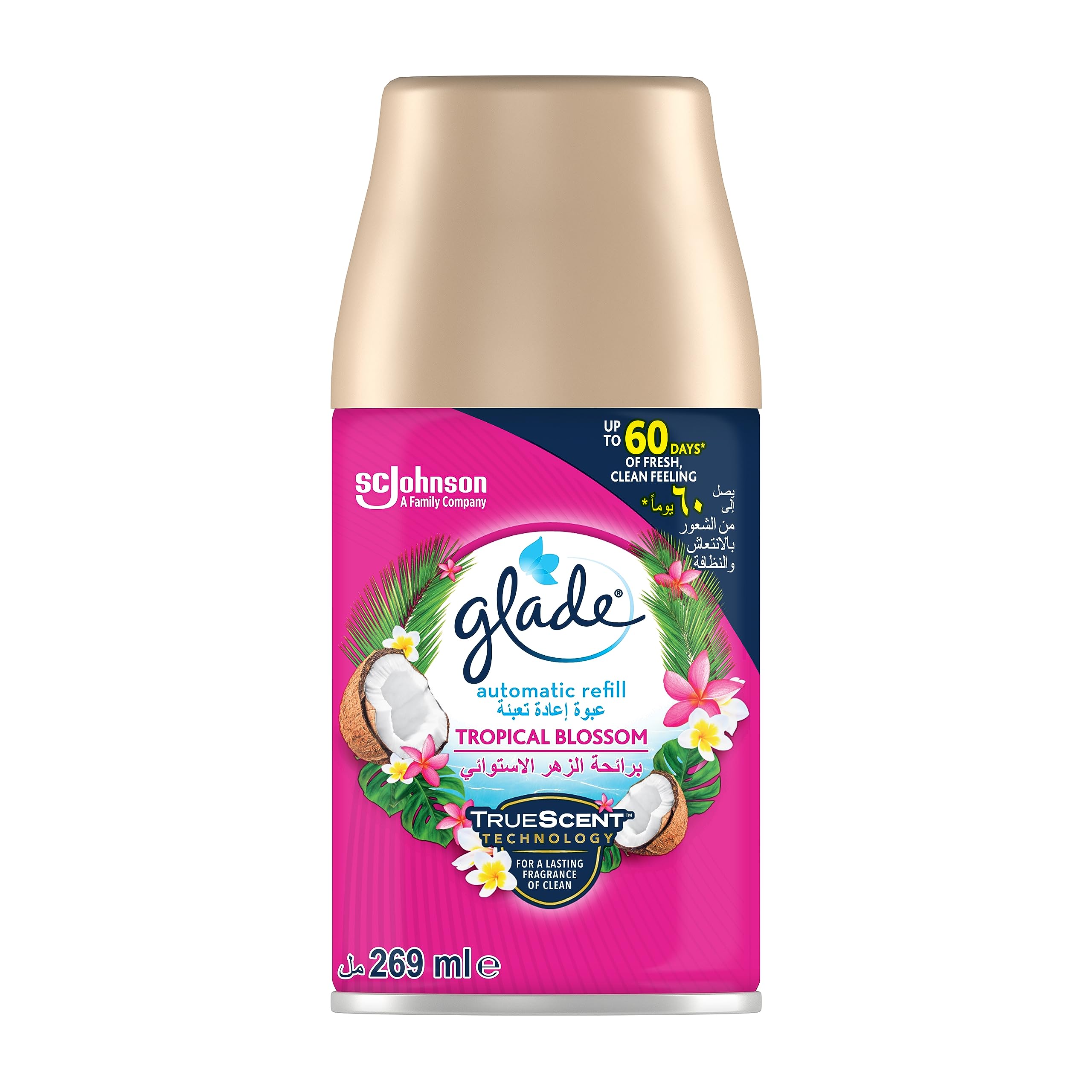 Automatic Spray Refill Tropical Blossom Air Freshener, For Up To 60 Days Of Automatic Freshness, 269ml